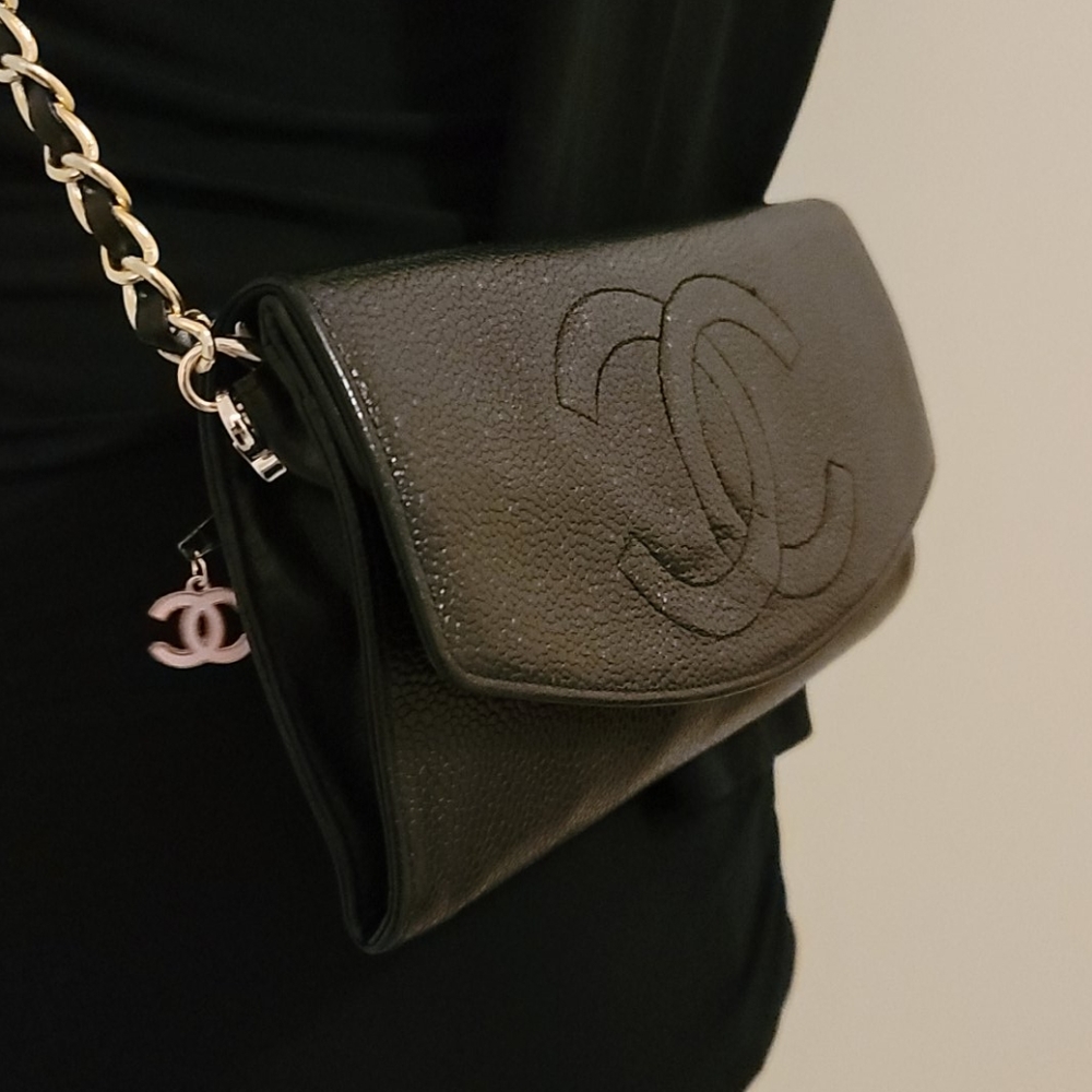 Chanel Caviar CC Belt Bag Crossbody Clutch Pouch